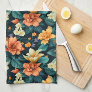 Colourful Flower Pattern Kitchen Towel