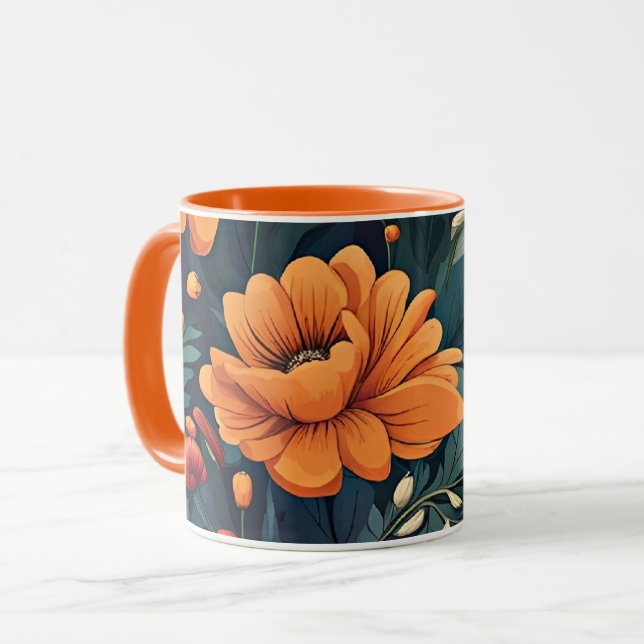 Colourful Flower Pattern Mug (Front Left)