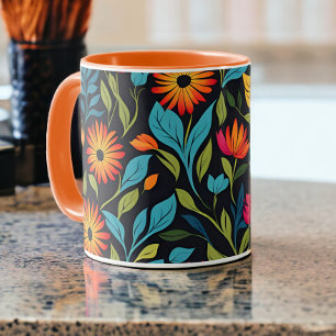 Colourful Flower Pattern Mug