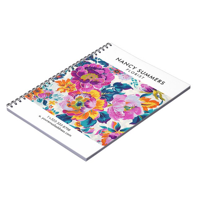 Colourful Flower Pattern Notebook (Left Side)