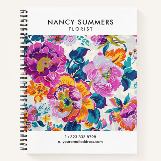 Colourful Flower Pattern Notebook (Front)
