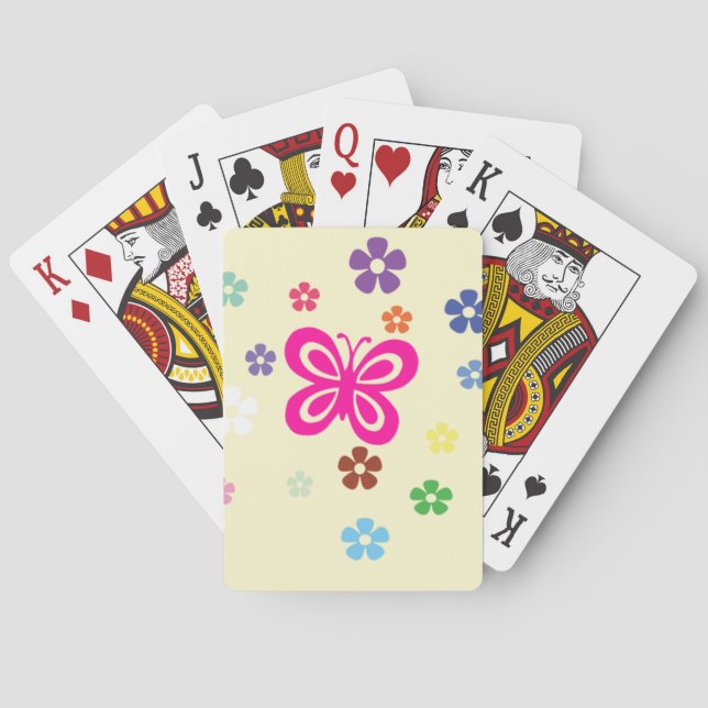 Colourful Flower Pattern Playing Cards (Back)