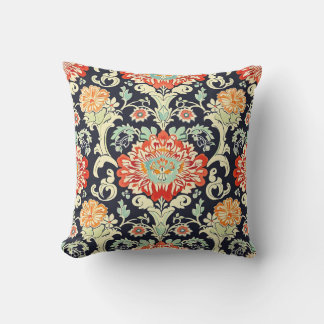 Colourful Flower Pattern Throw Pillow