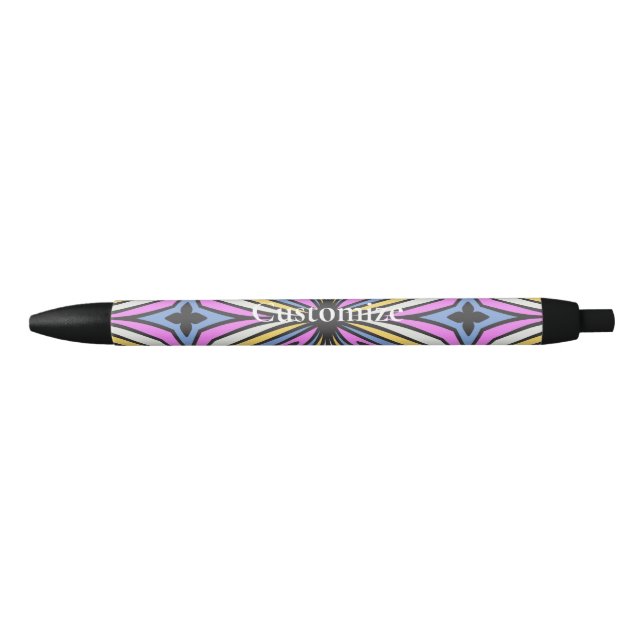 Colourful Flower Petals  Thunder_Cove Black Ink Pen (Front)