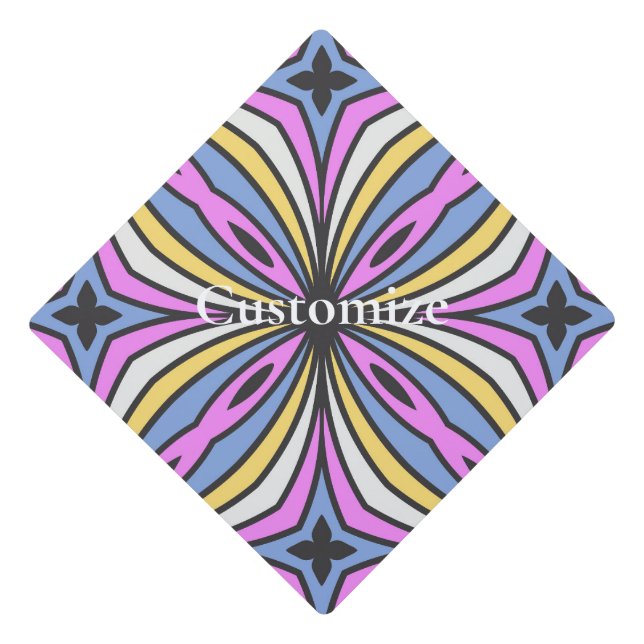 Colourful Flower Petals  Thunder_Cove Graduation Cap Topper (Front)