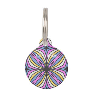 Colourful Flower Petals Thunder_Cove Pet Tag