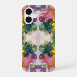 Colourful Flower Petals Watercolor Pattern Paintin iPhone 16 Case