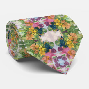 Colourful Flower Petals Watercolor Pattern Paintin Tie