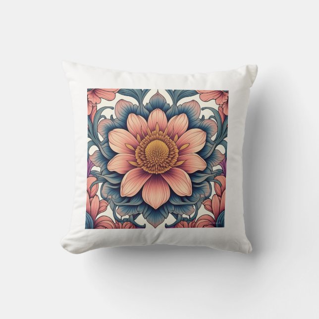 Colourful flower pillow design  (Front)