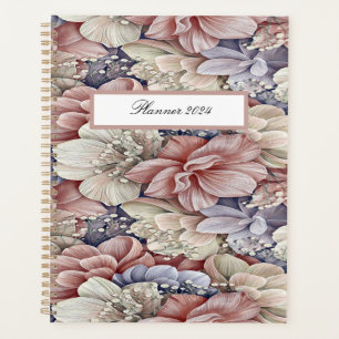 colourful flower pink blue classic simple planner