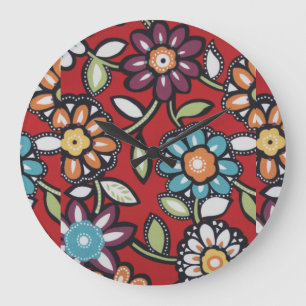 colourful flower power clock