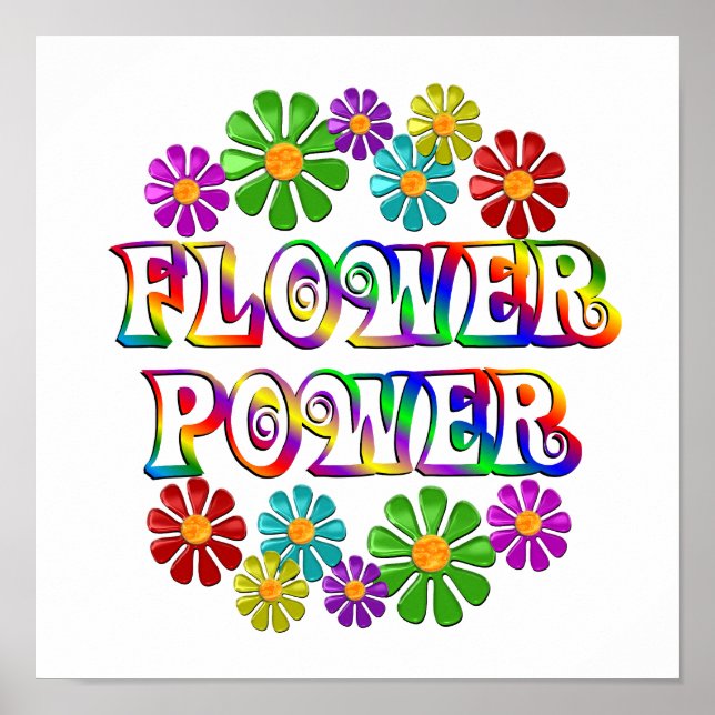Colourful Flower Power Poster (Front)