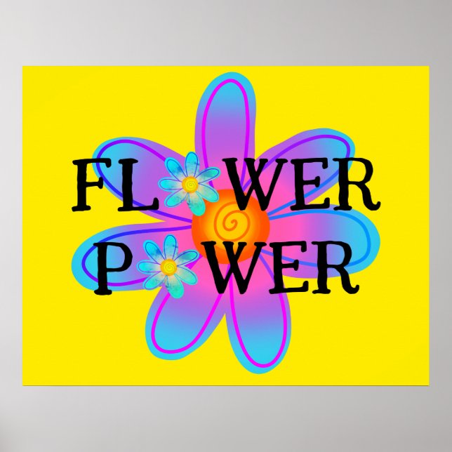 Colourful Flower Power Poster (Front)