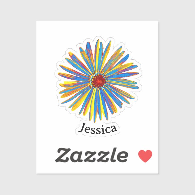 Colourful Flower Pretty Modern Personalized Cut-Ou (Sheet)
