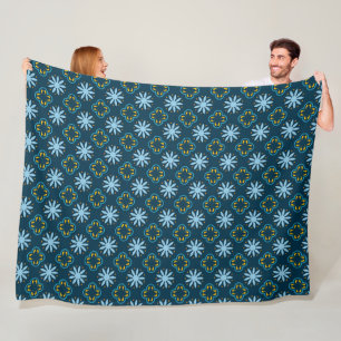 Colourful Flower Seamless Pattern Fleece Blanket