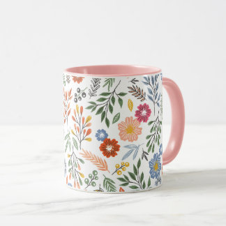 colourful flower shape mug cup