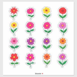 Colourful Flower Sticker Set