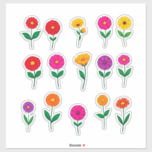 Colourful Flower Sticker Set