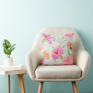 colourful flower throw pillow