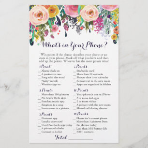 Colourful Flower What's in Your Phone Game, Floral