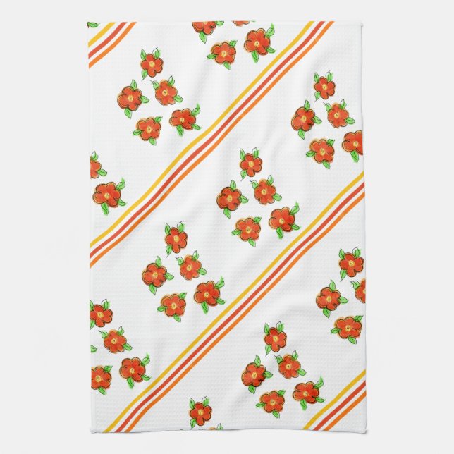 Colourful Flowered Hand towel (Vertical)