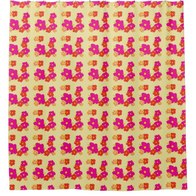 Colourful Flowered Shower Curtain (Front)