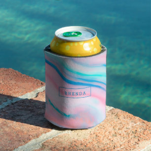 Colourful flowering chloral agate marble can cooler