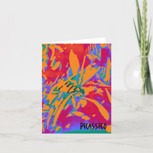 Colourful Flowerlike Abstract Art Note Card