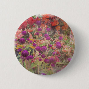 Colourful Flowers 2 Inch Round Button