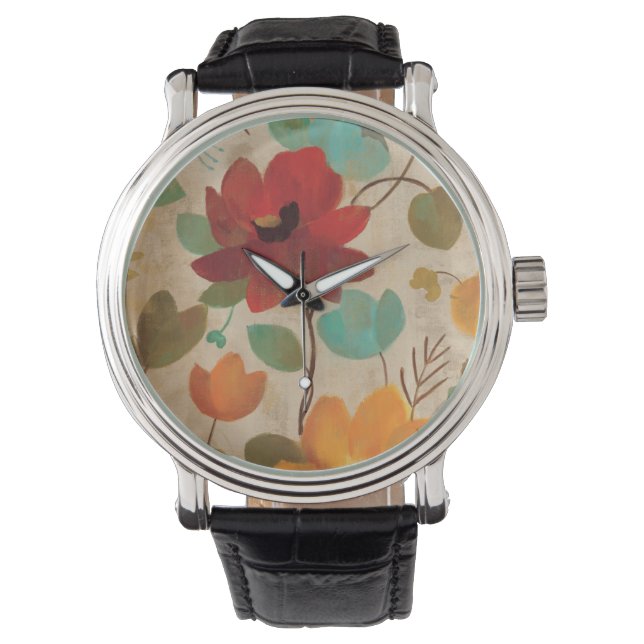 Colourful Flowers and Buds Watch (Front)