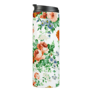 Colourful Flowers And Pink & Red Roses Thermal Tumbler