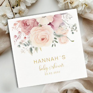 Colourful Flowers, Baby Shower Napkin