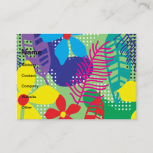 Colourful flowers background business card