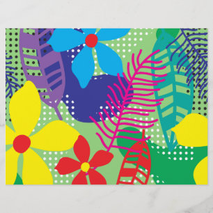 Colourful flowers background flyer