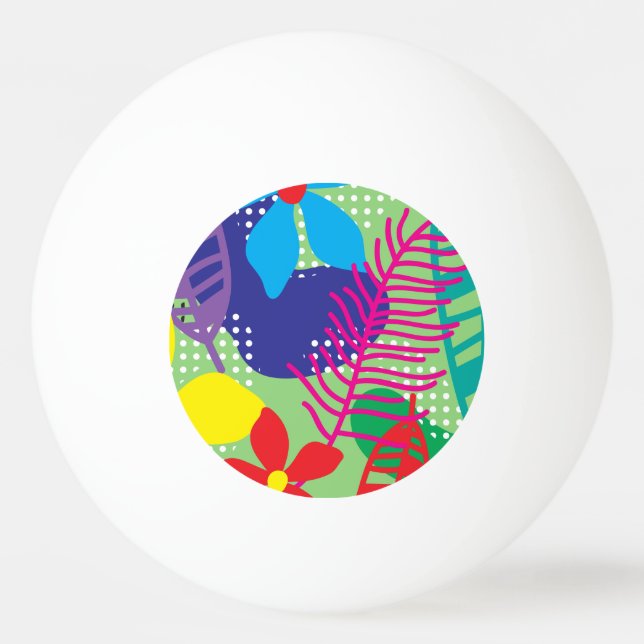 Colourful flowers background ping pong ball (Front)