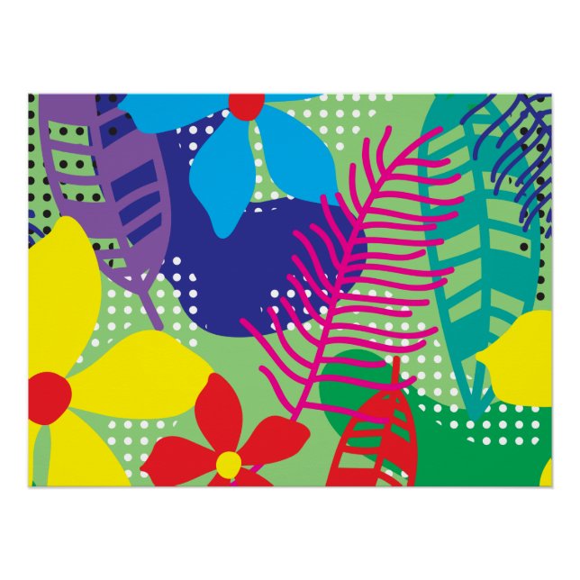 Colourful flowers background poster (Front)
