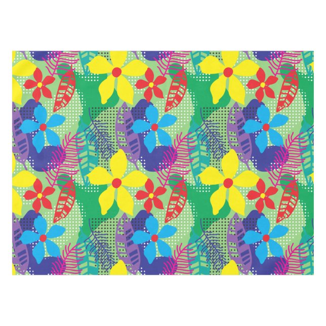 Colourful flowers background tablecloth (Front (Horizontal))