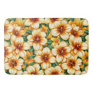 Colourful flowers bath mat