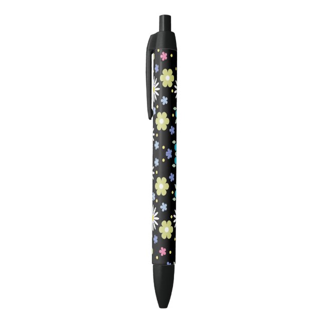 Colourful Flowers      Black Ink Pen (Top (Vertical))