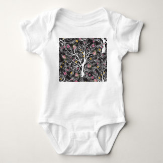 Colourful Flowers: Black Tree Seamless Baby Bodysuit