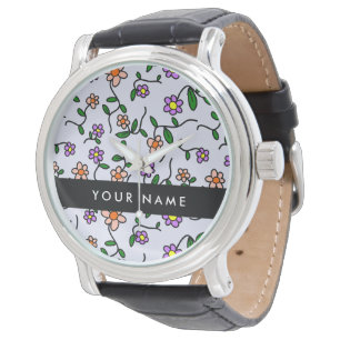 Colourful Flowers, Blue Background, Black Watch