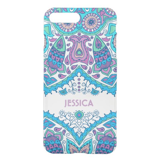Colourful Flowers Blue Overtones iPhone 8 Plus/7 Plus Case