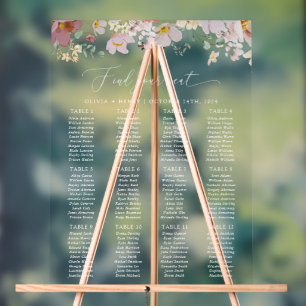 Colourful Flowers, Boho, Wedding Seating Chart