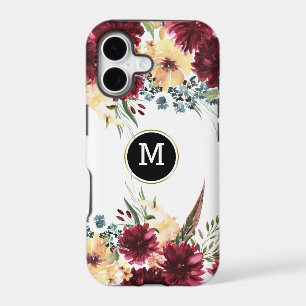 Colourful Flowers Border Monogram