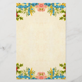 Colourful Flowers Border Stationery