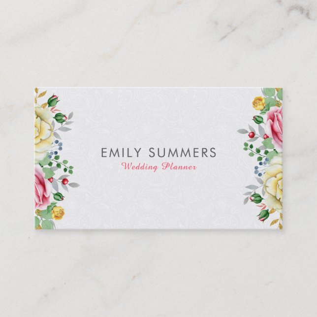 Colourful Flowers Bouquet Business Card (Front)