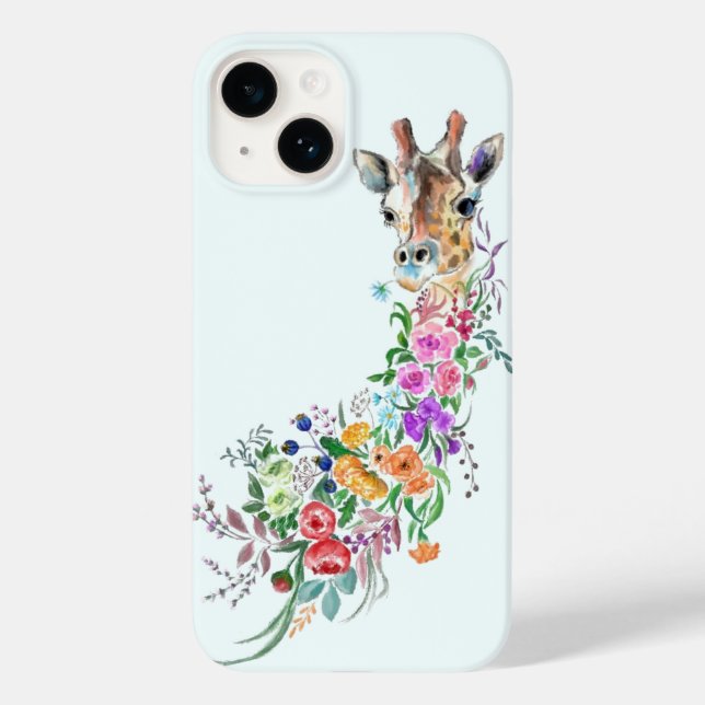 Colourful Flowers Bouquet Giraffe Case-Mate iPhone Case (Back)