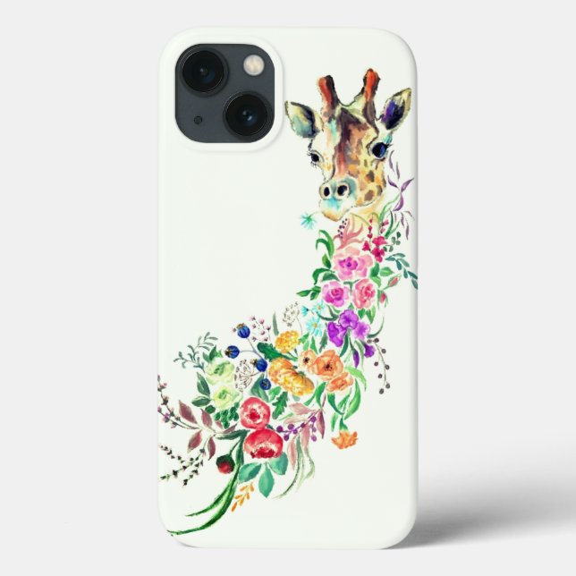 Colourful Flowers Bouquet Giraffe - Drawing Art Case-Mate iPhone Case (Back)