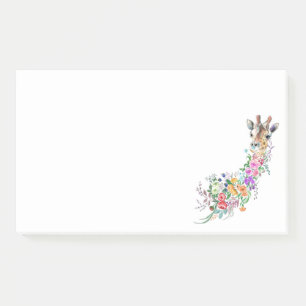 Colourful Flowers Bouquet Giraffe - Drawing Modern Post-it Notes