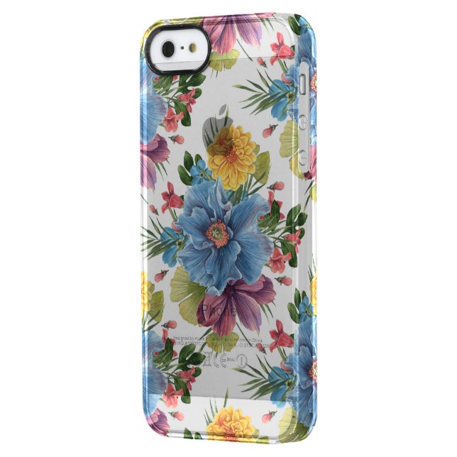 Colourful Flowers Bouquet Seamless Pattern GR4 Uncommon iPhone Case (Back Left)